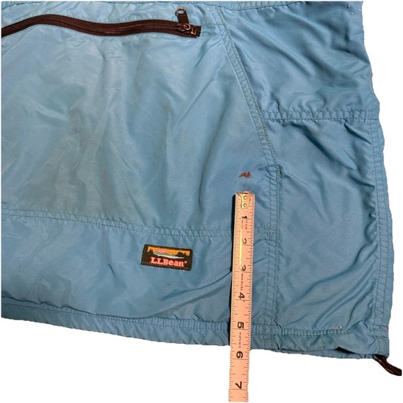 VTG LL Bean Anorak Mens L Teal 1/4 Zip Pullover Hooded Fleece Lined USA Made - Picture 3 of 10